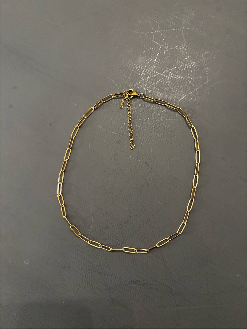 NEW 18K Gold PVD S.Steel Paperclip Chain Necklace